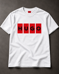 Camiseta HUGO con piedrería — Blanco/rojo